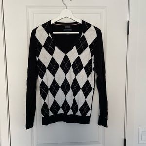 ☀️3/15$ EUC Tommy Hilfiger Argyle V-Neck Sweater